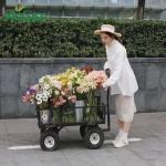 86*46*51cm Garden Wagon Cart Foot Brake And Occasion Selection For Easy