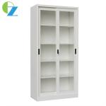 2 Glass Sliding Door File Steel Office Cupboard Metal Storage