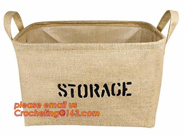 Buy cheap 100% jute storage basket,natural jute material collapsible decorative storage basket,Home handmade jute woven rope toy s from wholesalers