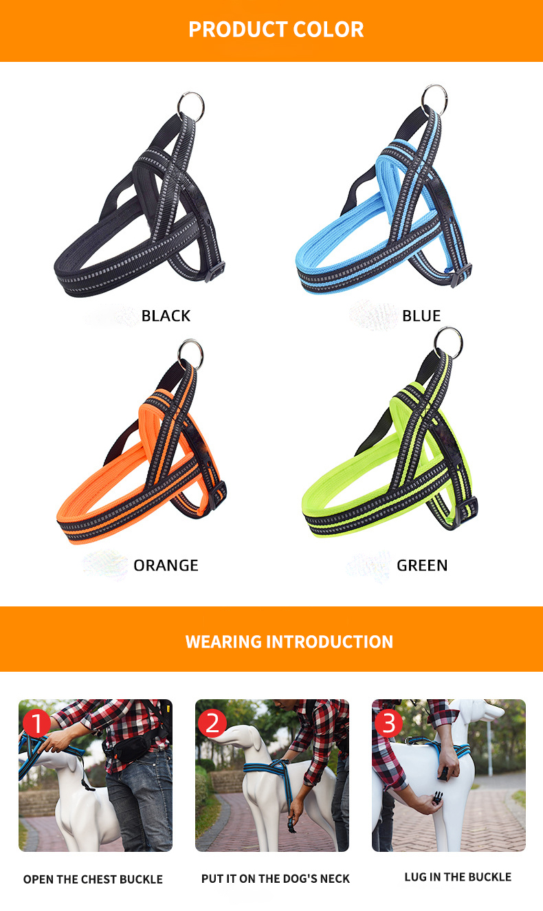 XXS-XXL Reflective Leash And Collar Nylon Four Legged Hi Vis Dog Leads