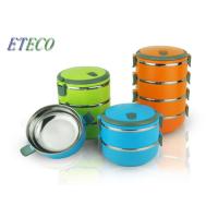 Buy cheap Reusable Stainless Steel Lunch Containers , Trips Round Bento Lunch Box product