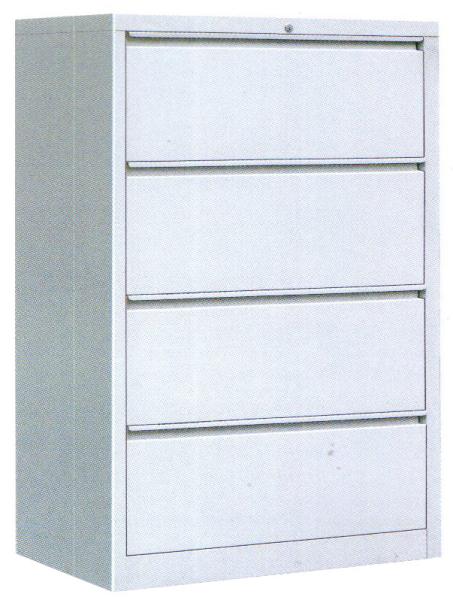 Quality A1/A0 Format Lateral Four Drawer Metal Filing Cabinet Knockdown Design for sale