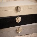 Buckle Closure Black Velvet Jewelry Storage Box for Organizing and Display
