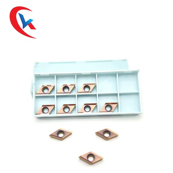 Buy cheap CNC lathe finishing blade DCGT11T301R-Y Bronze coating HRA 91.8 Tungsten Carbide Inserts from wholesalers