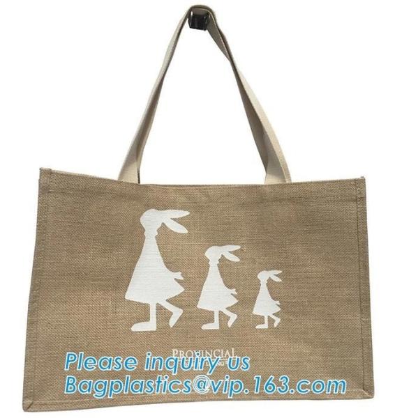 Buy cheap Custom eco friendly waterproof tote shopping jute pouch bag burlap linen packing gift bag with logo print bagease packag from wholesalers
