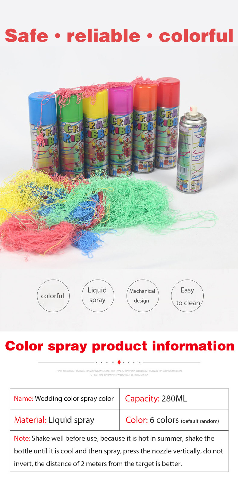 2024 Hot Sell Silly String Spray Party String Spray For Wedding Party