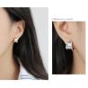 Buy cheap Lanciashow 925 Solid Silver Gold Plated Jewelry Wide Earrings Stud Retro Style from wholesalers