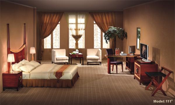 Buy cheap 5 Star Hotel Bedroom Furniture Sets With Oak Solid Wood Legs from wholesalers