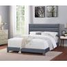 Buy cheap Grey Upholstered Bed Manufacturer Full Size Linen High Headboard from wholesalers