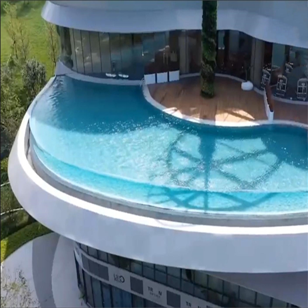 High Surface Hardness Acrylic Glass Swimming Pool in Prefabricated Shipping Container