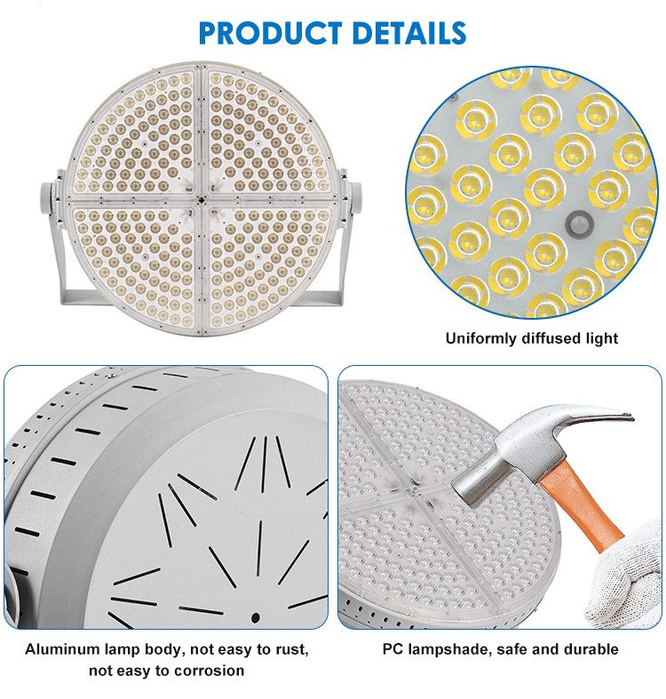 IP 66 3000-6500K Outdoor Gymnasium LED Stadium Lighting OEM ODM