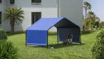 Compact and Portable Dog Shelter 4' x 4' x 3' Galvanized Steel Pet Shed in Blue