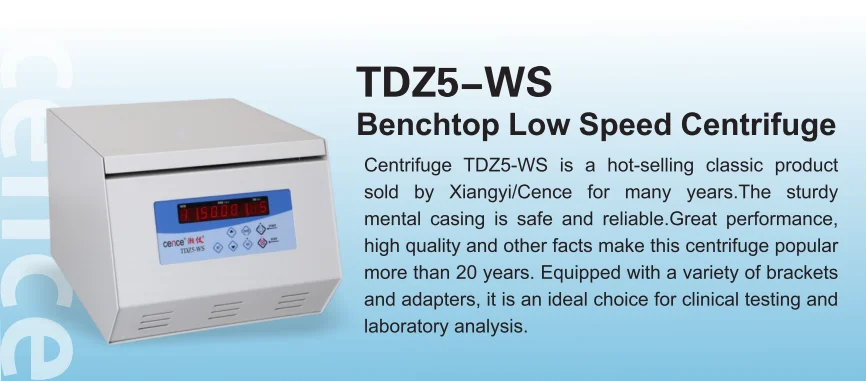 Low speed centrifuge with 4*250ml swing out rotor max speed 5000r/min clinical centrifuge
