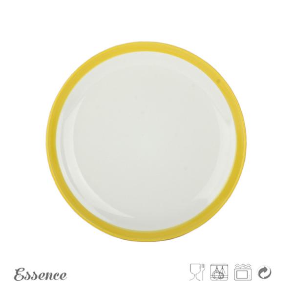 Round Glossy Color Porcelain Dessert Plates, 8 Inch White Stoneware Dishes