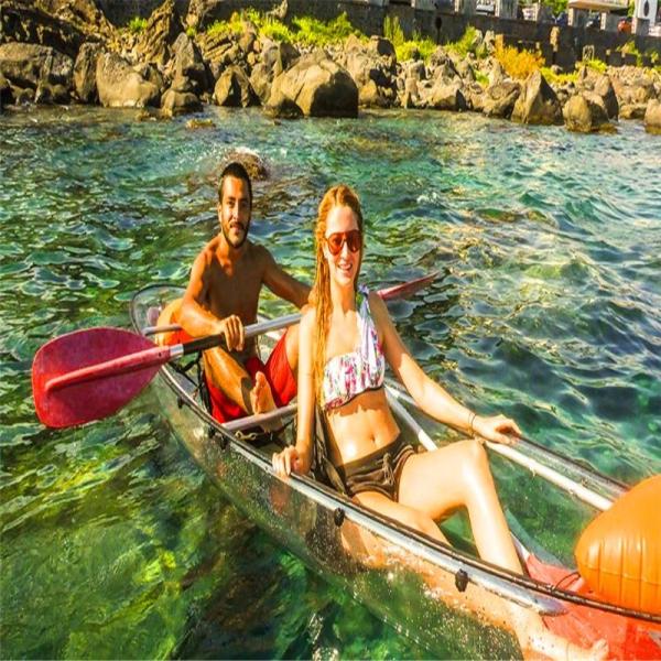 Buy cheap 6mm Thickness See Through Bottom Crystal Clear Kayak With Paddles For Surfing from wholesalers