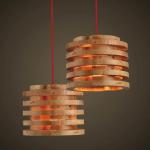 Creative wood Pendant Light Indoor Dining Room Foyer Home Adornment Pendant