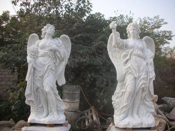 Buy cheap Garden Deco Life size Four angel marble statues,china marble sculpture supplier from wholesalers