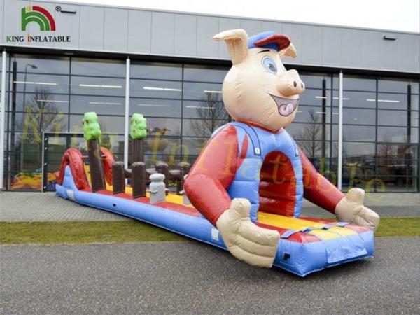 Buy cheap Customized Design 0.55mm PVC Tarpaulin Inflatable Piggy Obstacle Course For Kids from wholesalers