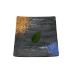Matte Black Beach Melamine Plates Square Dinnerware Anti Scratch