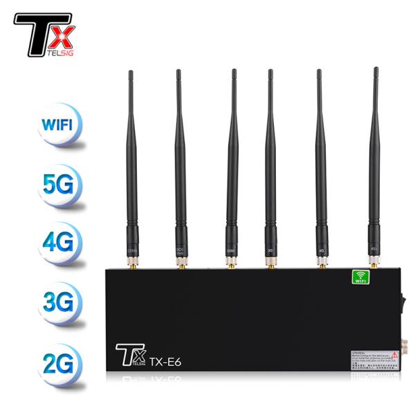 Buy cheap Desktop 6 Channel Mobile Phone Signal Jammer 100-200 Sqm Rang 40w Durable Housing from wholesalers