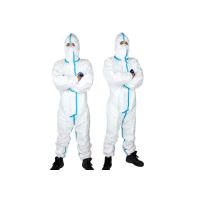 Buy cheap Disposable Medical Non-Woven Siamese Isolation Clothing PE Film Breathable product