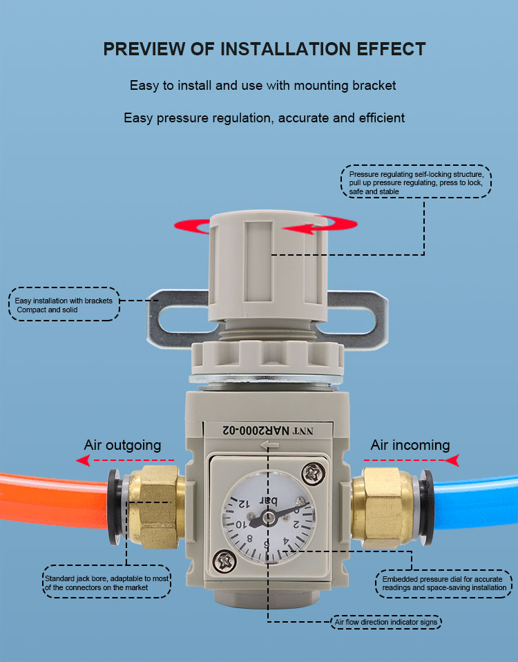 Automatic Electric Pneumatic Regulator Air Compressor Pressure Regulator