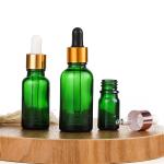 Sealing Type Dropper Green Frosted Glass Cosmetic Bottle 10ml 15ml 30ml 50ml for