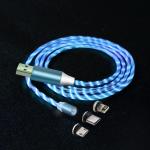 Apple Android Type C Magnetic Led Charger Cable 3 In 1 Strong Magnet Tip