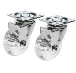Transparent PU Furniture Castors Wheels Swivel Plate For Office Chair