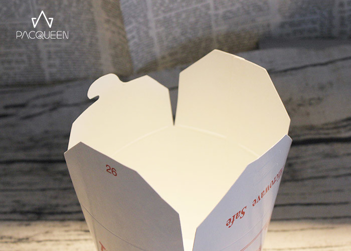 Chinese White Paper Disposable Noodle Boxes Custom Colored Eco Friendly