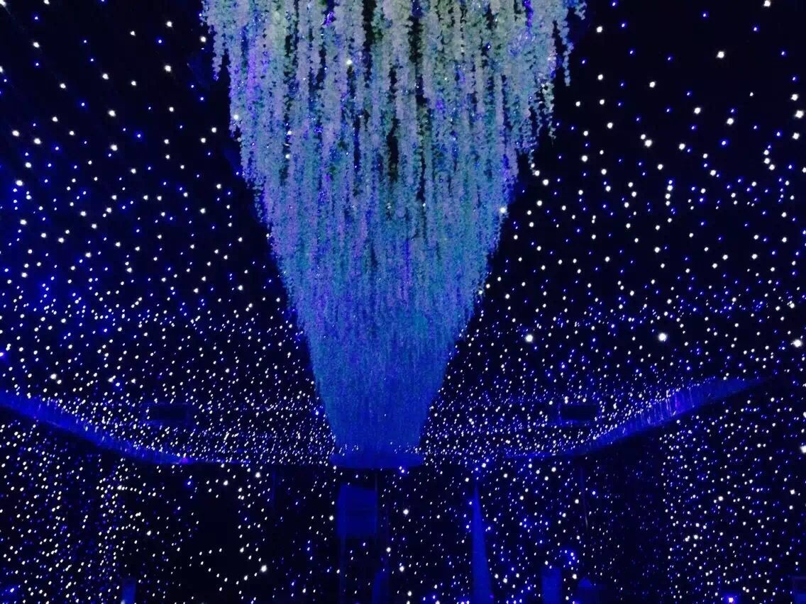 Hot Sale 4*6m Blue And White LED Cloth LED Star Curtain For Stage Party Decoration Effect Backdrop LED Light