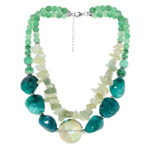 Buy cheap Fashionable Beaded Necklace in Green Tones  with Various Length Polyester product