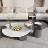 Buy cheap Glass Marble Stainless Steel Round Rock Coffee Table For Home Leisure from wholesalers