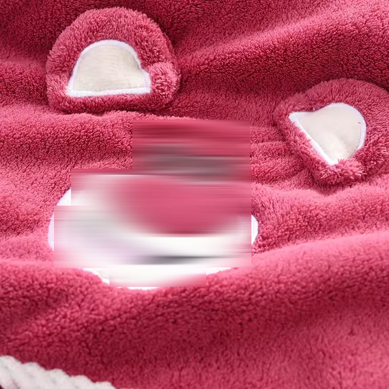 Plush Coral Velvet Face Towel Set Adorable Cartoon Design Perfect for Kids' Bath Time