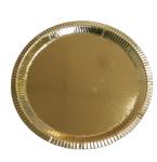 Food Grade Disposable Biodegradable Paper Plates Round Gold for Restaurant