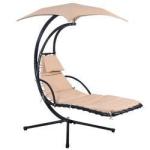 Customized Color Hanging Chaise Lounger Chair with Canopy and 260KGS Weight