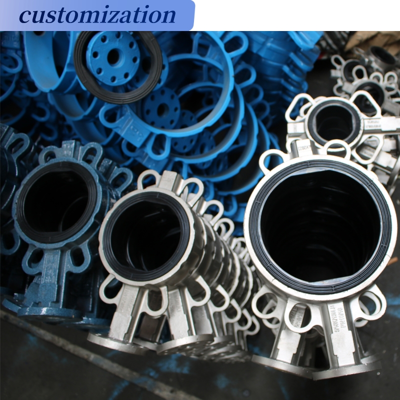 DI Body Material Soft Seat Wafer Butterfly Valve with Pneumatic Actuator Customized