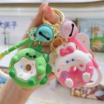 Cute Girls Silicone Key Chain with Cartoon Design Flexible and Durable