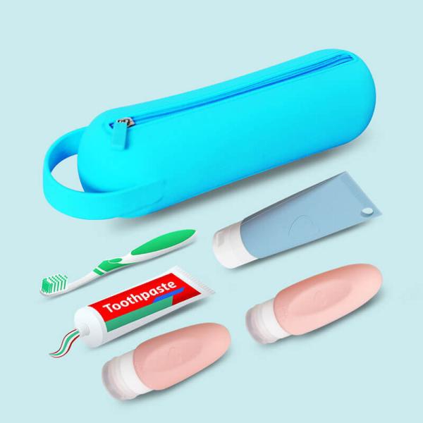 Buy cheap Small Circular Silicone Women'S Cosmetics Storage Bag Pen Tube Shaped Storage Bag from wholesalers