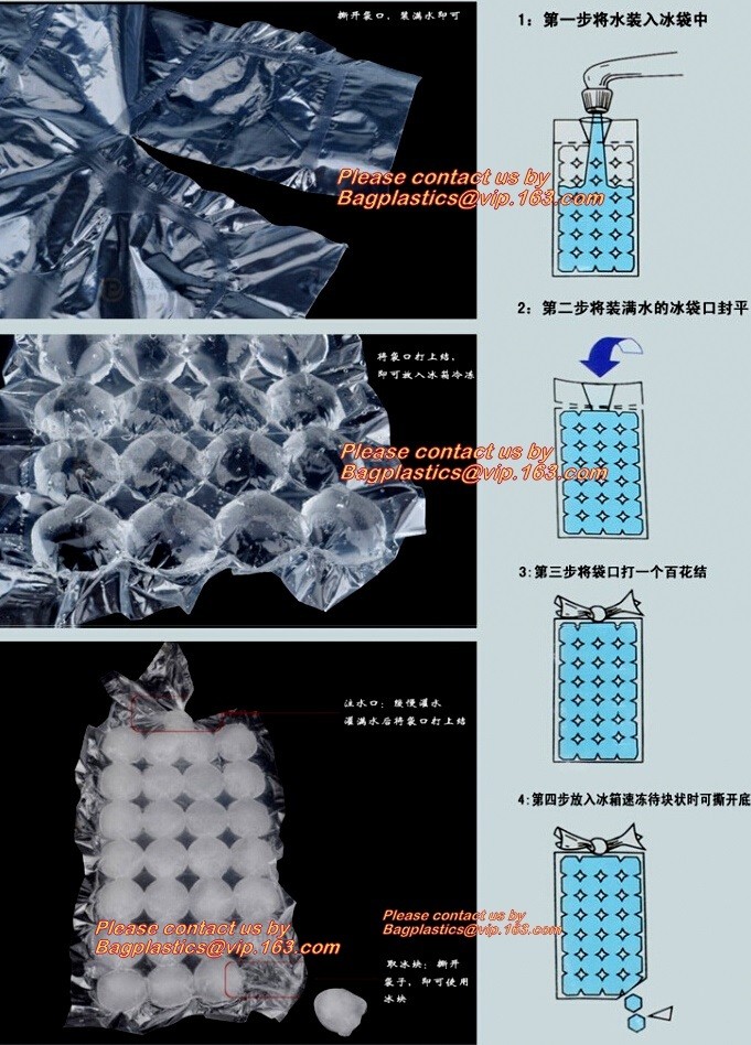 Non Toxic High Quality plastic Disposable PE Ice Cube Bag, Food Grade Safety Disposable Plastic Ice Cube Bag for Making