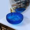 Buy cheap Italian Design Blue Glass Sink Bowl 16.5 Inch Round Glass Above Counter Basin from wholesalers