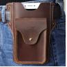 Buy cheap Men'S Cowhide Leather Mobile Phone Belt Pouch 16.9x3.5x15.9cm from wholesalers