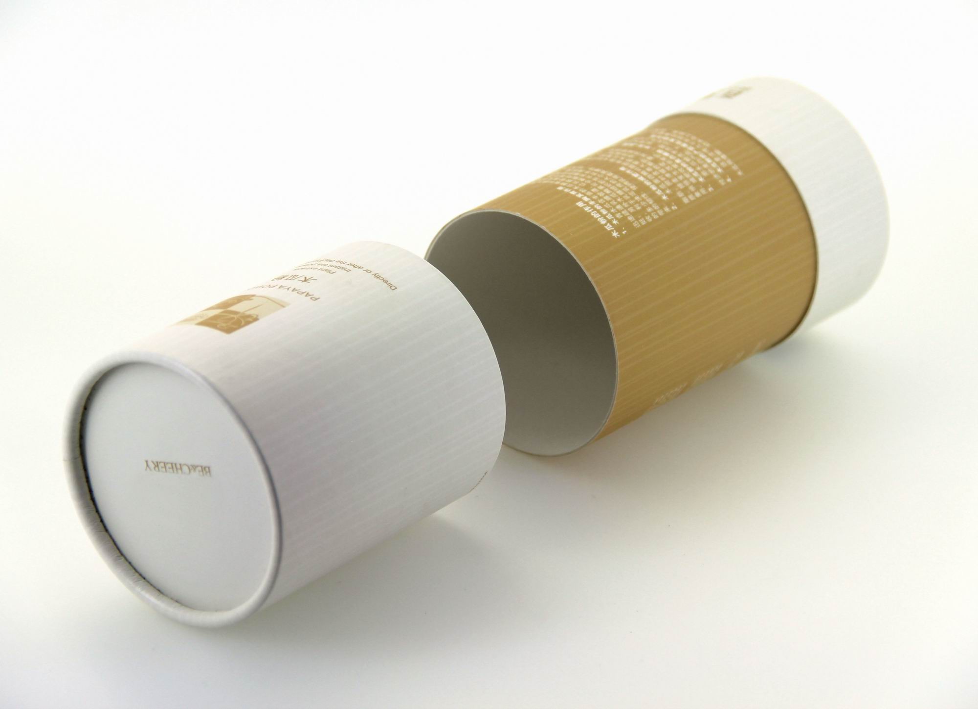 Delicate White Cardboard Tube Packaging For Flower Tea Powder