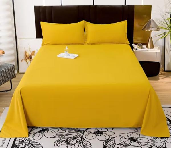 All Season Plain 100% Cotton Flat Sheets King Size Single Cotton Fitted Sheet