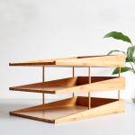 stacking bamboo file tray
