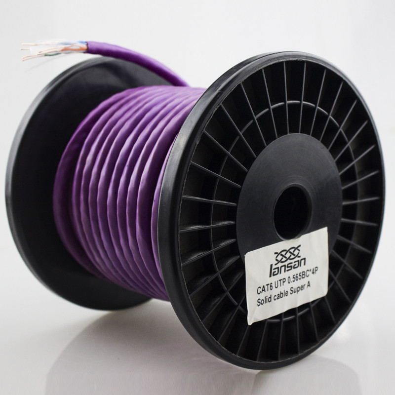 Bare Copper 0.57mm Conductor Cat6 SFTP Cable HDPE Insulation
