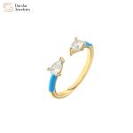 18k Gold Plated Adjustable Cubic Zirconia Water Drop Rings For Women Jewellery