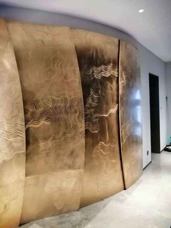 building material 304 Polished Line Pattern gold stainless steel texture decorative metal wall panels