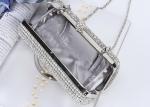 Gorgeous Acrylic Diamond Silver Mesh Evening Bags For Dinner Party