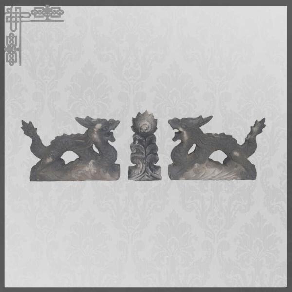 Buy cheap Unglazed Grey Chinese Roof Ornaments Malaysia Temple Handmade Dragon Roof Tile from wholesalers